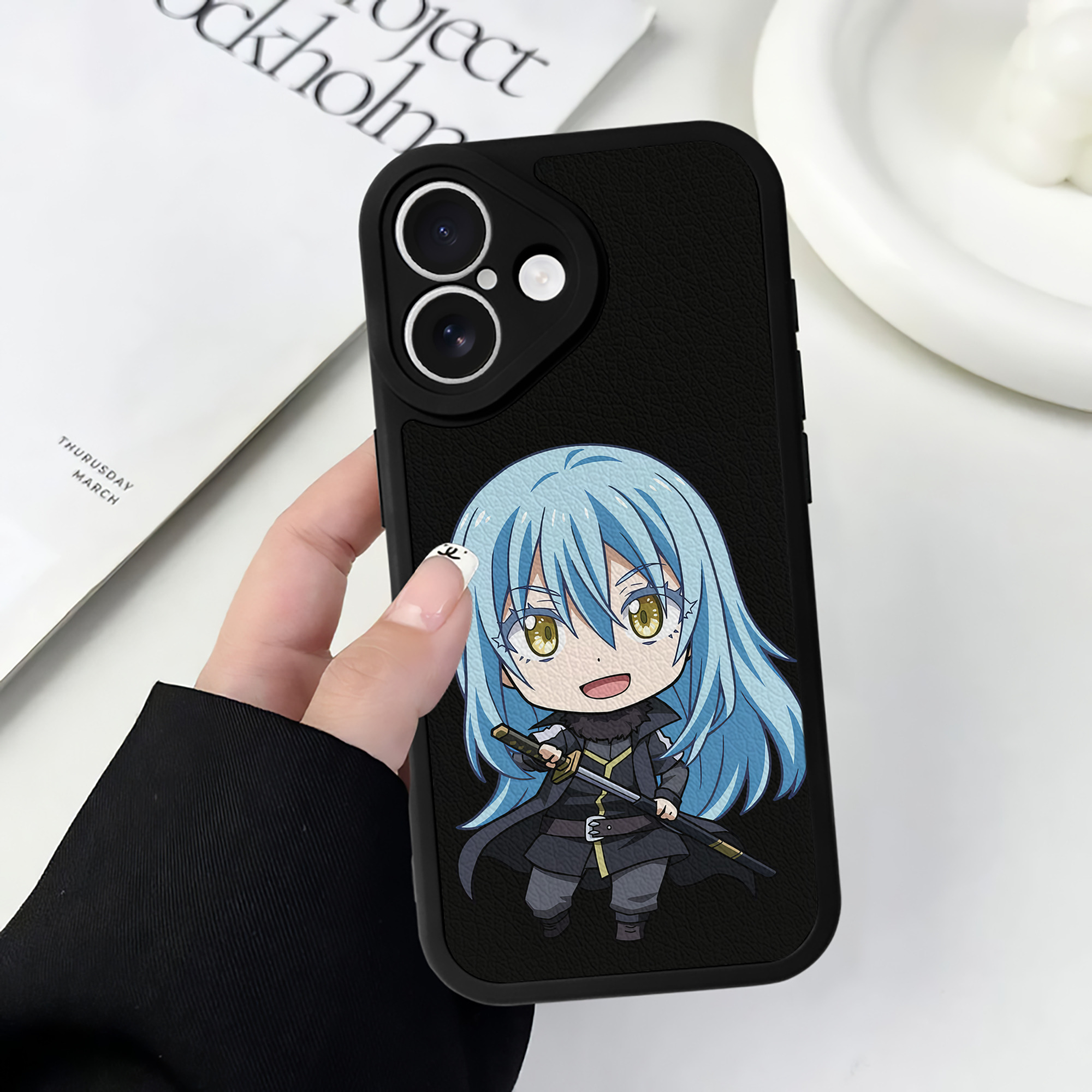 （画像用） 転スラ Regarding Reincarnated to Slime 【iPhone 16シリーズ対応】シリコンスマホケース（レザー調） 材質：シリコン